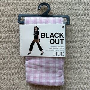 HUE Gingham Cropped Flare Cotton Leggings